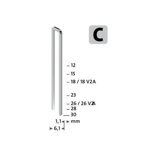 NOVUS tűzőkapocs C 4 keskeny 30 mm 1000 db