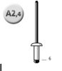 Novus popszegecsek alumínium A2.4 6 mm 1.5-3.5 30 db