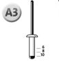 Novus popszegecsek alumínium A3 8 mm 8 mm 4.0-5.5 30 db