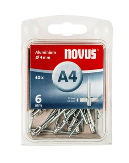 Novus popszegecsek alumínium A4 6 mm 1.5-3.0 30 db