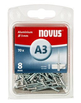 Novus popszegecsek alumínium A3 8 mm 8 mm 4.0-5.5 70 db