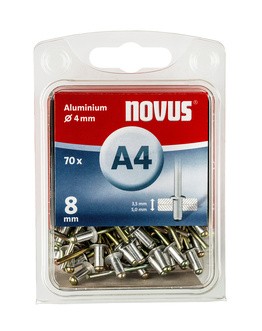 Novus popszegecsek alumínium A4  8 mm 3.5-5.0 70 db
