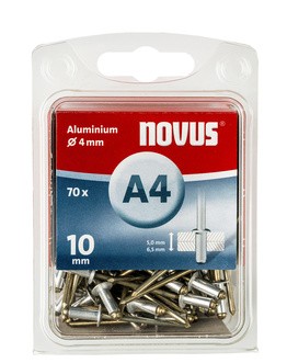 Novus popszegecsek alumínium A4  10 mm 5.0-6.5 70 db