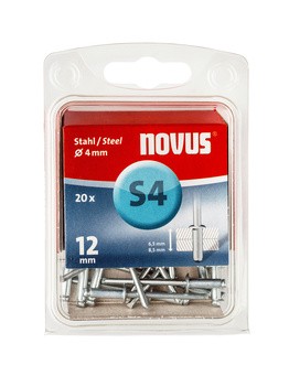 Novus popszegecsek acél S4 12 mm 6.5-8.5 20 db