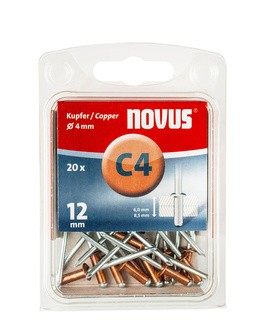 Novus popszegecsek réz C4 12 mm 6.0-8.5 20 db