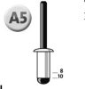 Novus popszegecsek alumínium A5 12mm 6.0-8.0 70 db